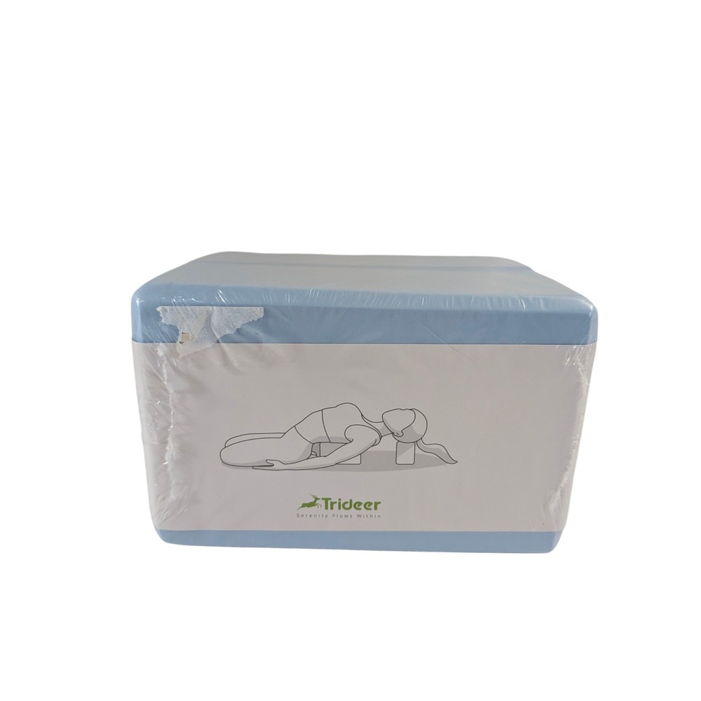Trideer Yoga Blocks 2 Pack Light Blue High Density Foam New Factory Sealed